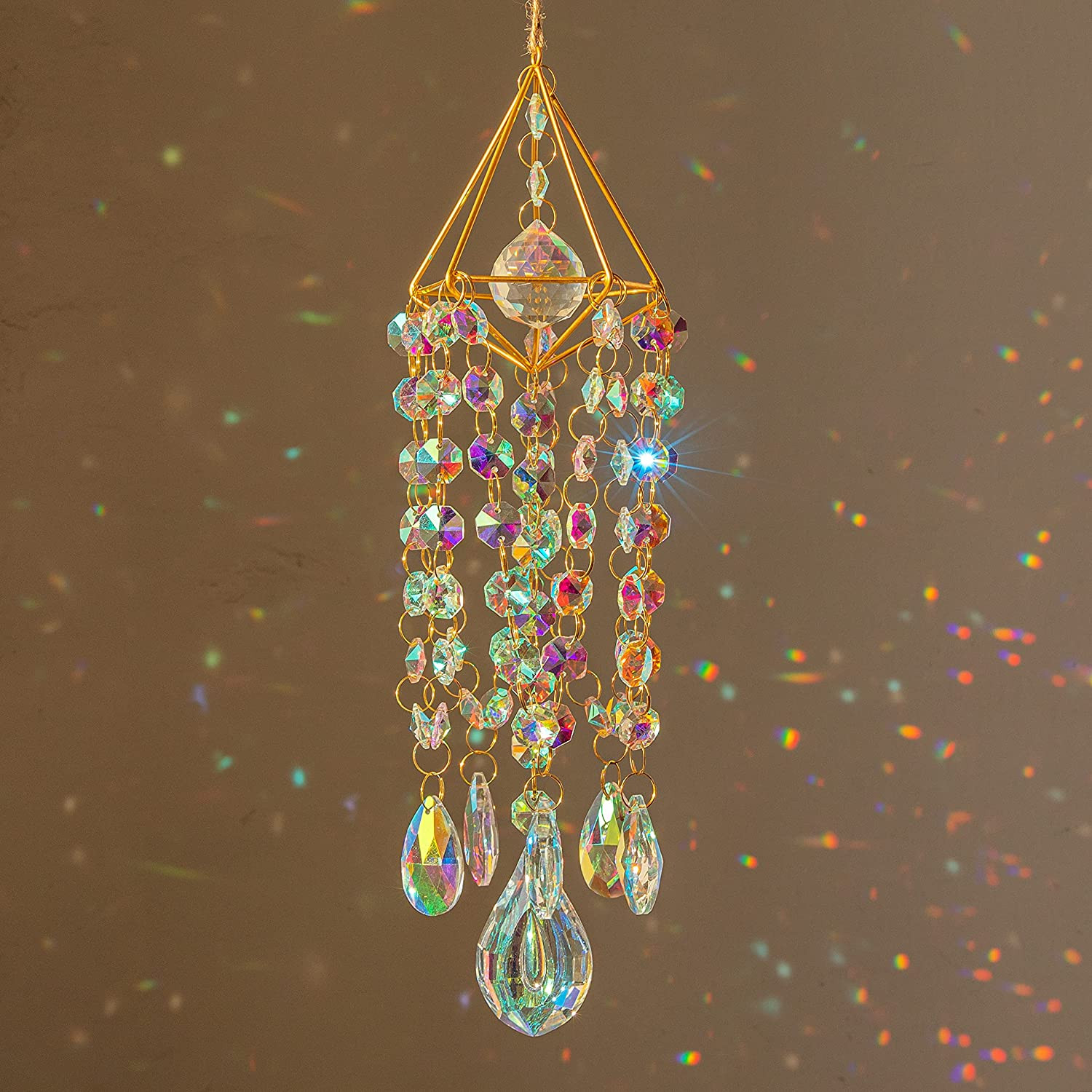 HDCRYSTALGIFTS 21.5Inch Crystal Suncatchers for Window Hanging Wind Chime Style gallery