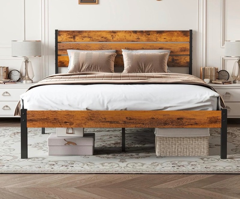 CONCETTA Queen Size Bed Frame with Headboard, Solid and Stable, Noise Free, No B gallery