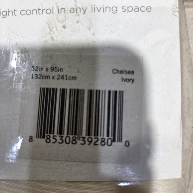 Eclipse Chelsea Light Filtering Rod Pocket Curtain Panel 52 x 95 Ivory Polyester gallery