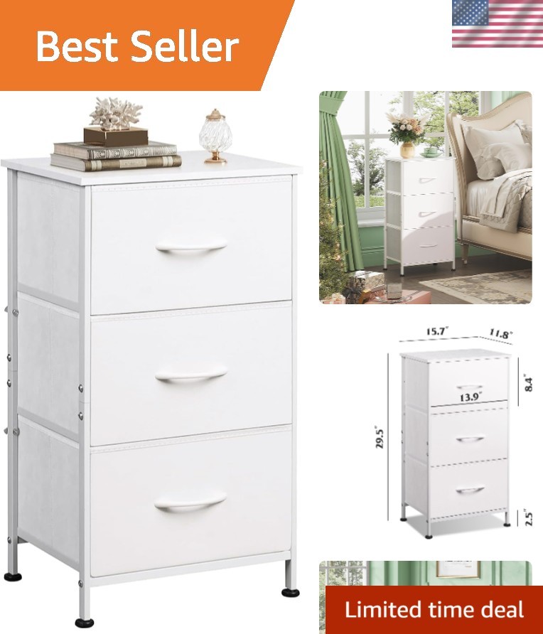Modern 3-Drawer Organizer Unit with Sturdy Steel Frame - Versatile Storage gallery