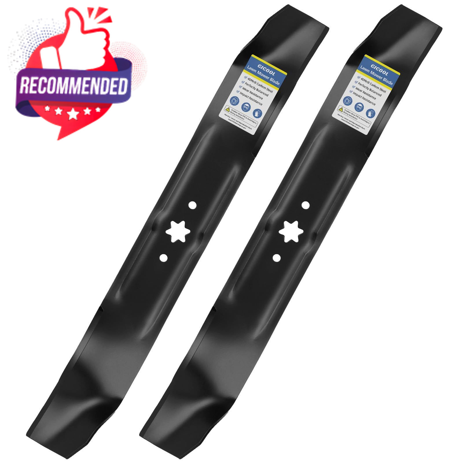 GICOOL 942-0616A Mulching Mower Blades, with 6-Star Hole, Fit for Cub Cadet... gallery