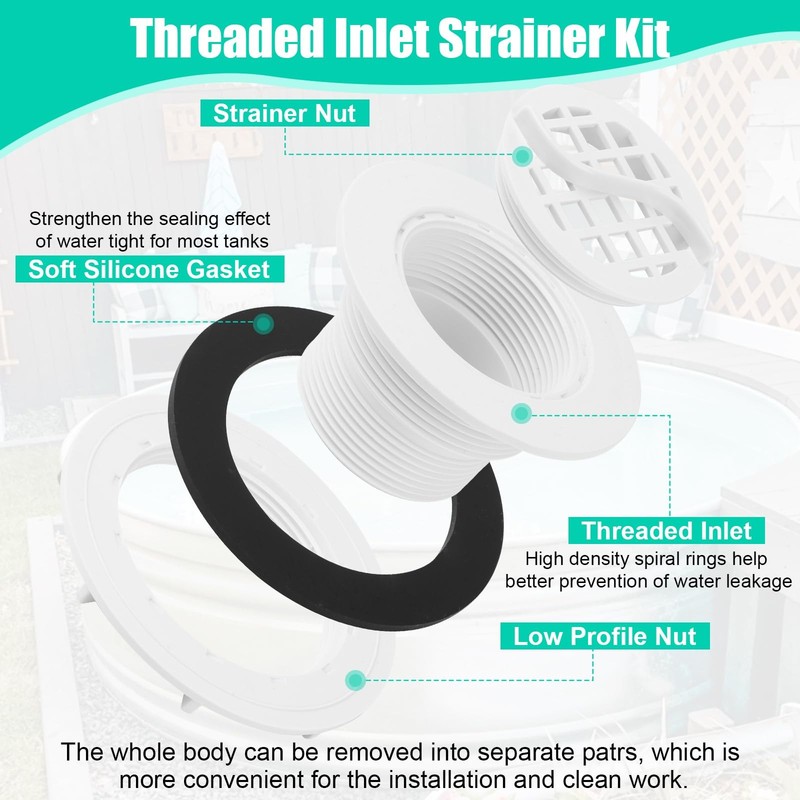 Threaded Inlet Strainer Kit Include Rubber Washer and Strainer Nut, Fits Inte... gallery