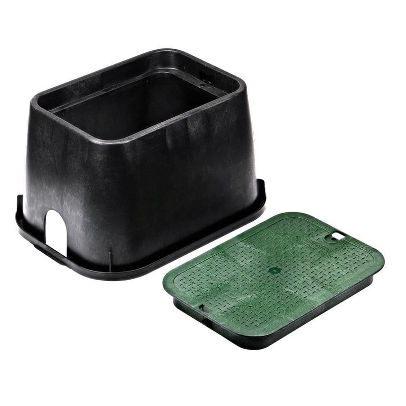 14 in. X 19 in. Rectangular Valve Box and Cover, Black Box, Green ICV Coverr gallery