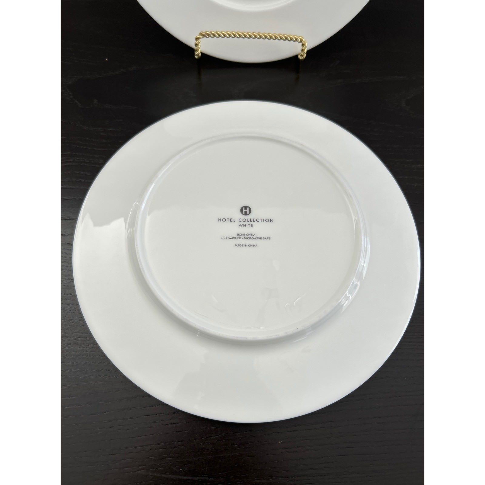 Hotel Collection White Bone China Salad Plates Set of 3 Round Minimalist 9.5in gallery