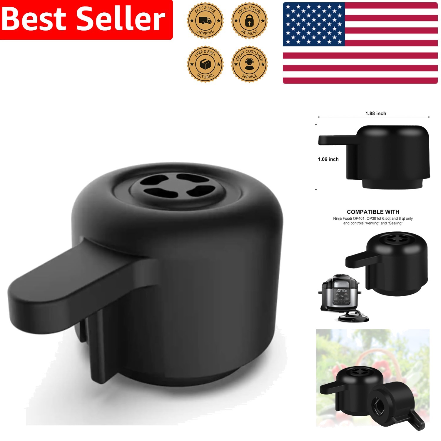 High-Temperature NinjaFoodi Steam Release Handle for OP401 & OP301 - BPA-Free! gallery