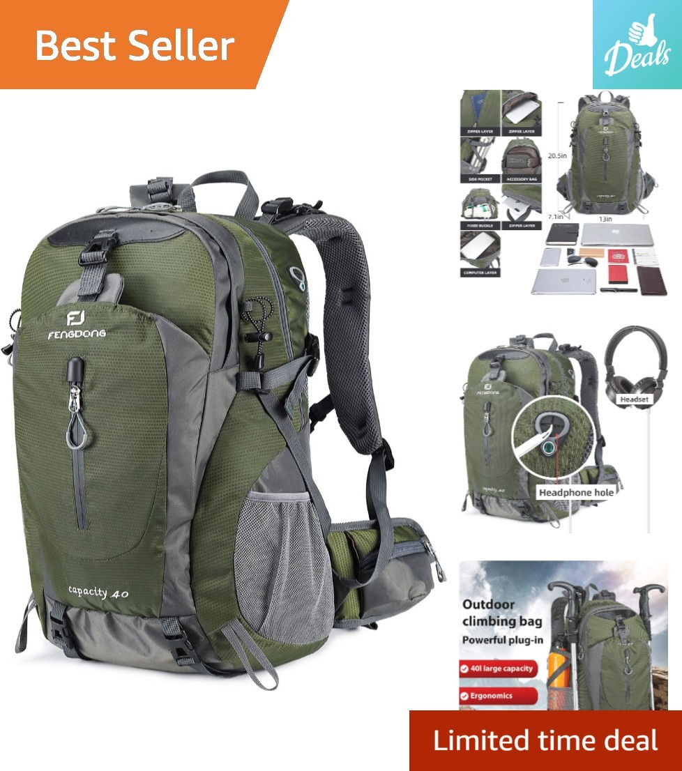 Compact 40L Travel Backpack with Adjustable Straps - Perfect for Outdoor Fun