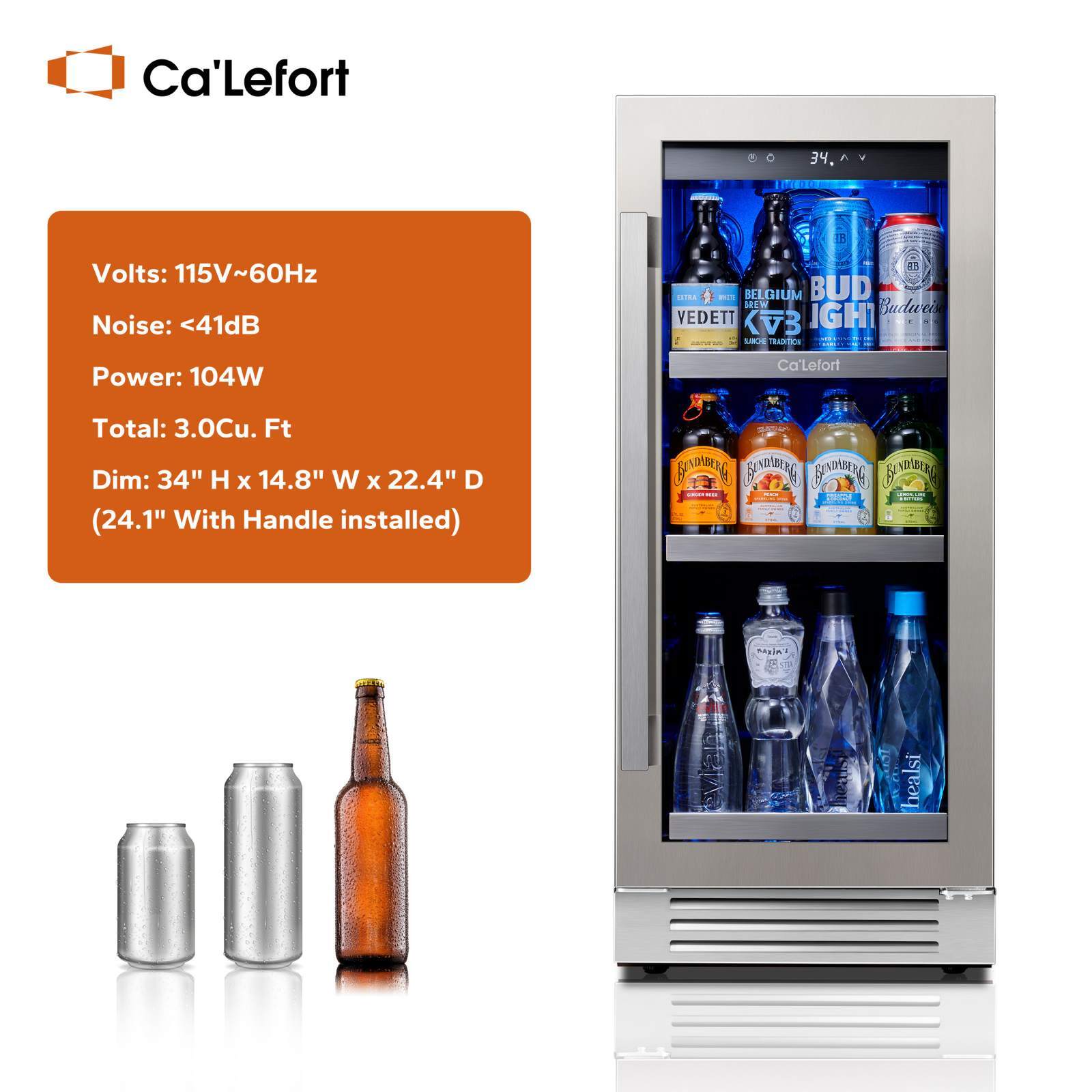 Ca'Lefort 15" Small Beverage Refrigerator Cooler Soda Beer Drink Home/Bar gallery
