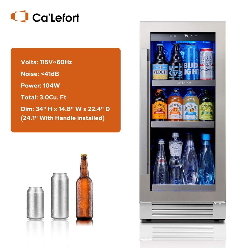 Ca'Lefort 15" Small Beverage Refrigerator Cooler Soda Beer Drink Home/Bar gallery