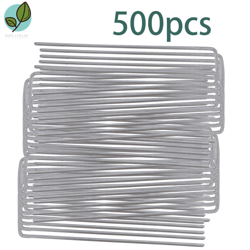 500Pk Galvanized Landscape Staples 11 Gauge Garden Stakes Fabric SOD Yard Pins gallery