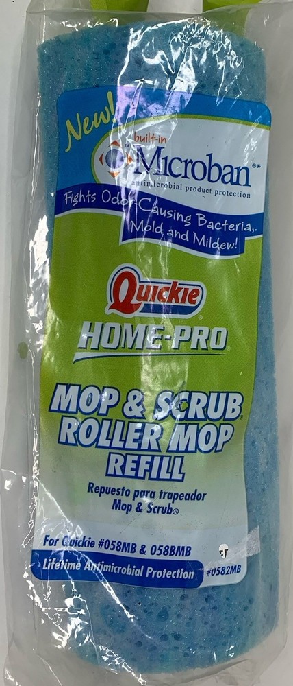 SEALED Quickie Mop & Scrub Roller Mop Refill -Type M Fits Mop #0582MB Blue New
