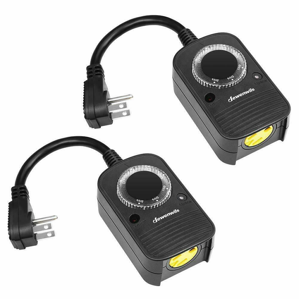 DEWENWILS Outdoor Plug in Countdown Timer Switch Light Sensor Outlet 2 Pack gallery