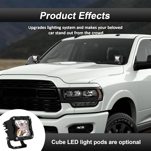 Ditch Hood Mount Bolt Brackets Upper LED Light Pods Fit Ram 2500/3500 2019-2023 gallery