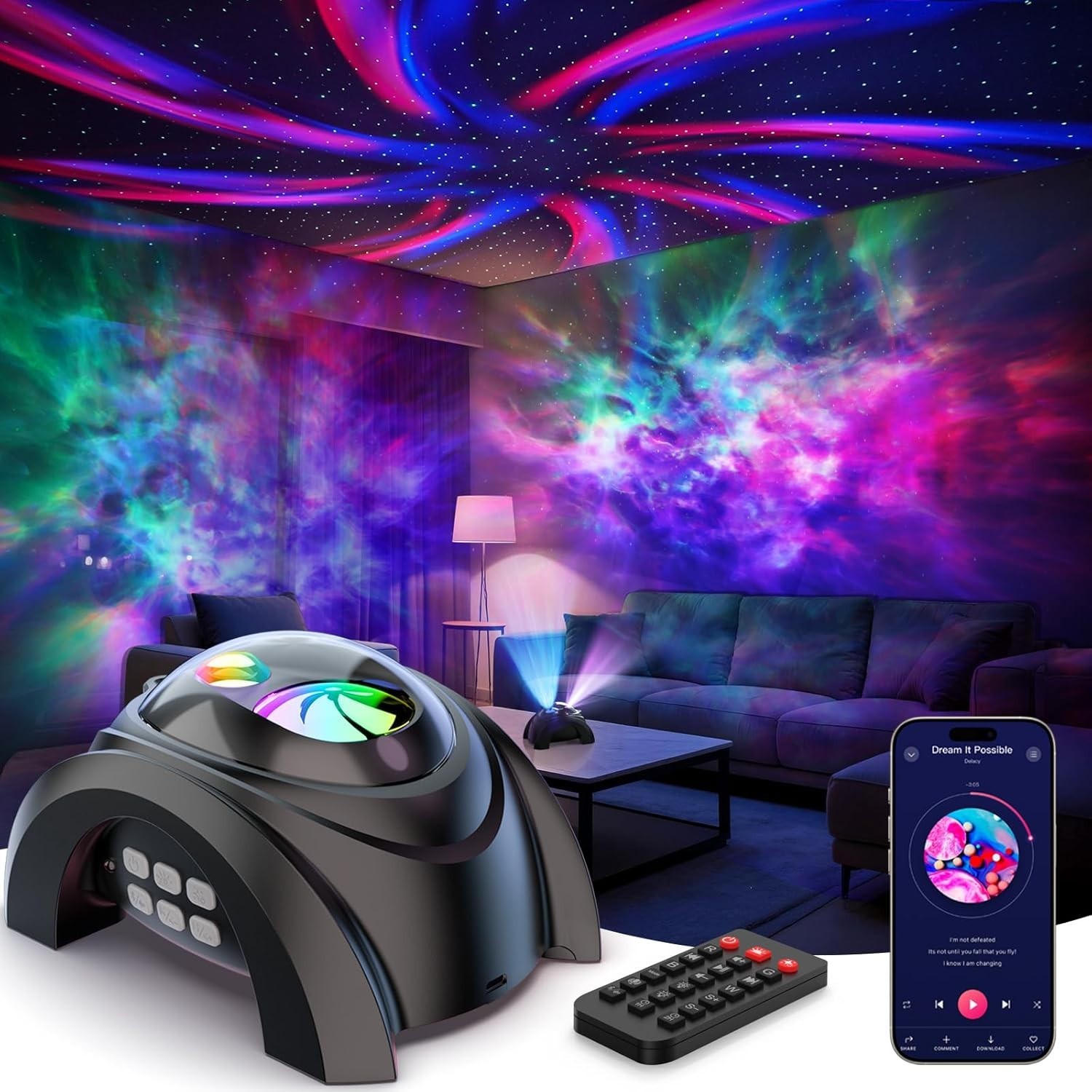 Rossetta Dual Lens Galaxy Projector, Star Projector for Bedroom with 58 Light. gallery