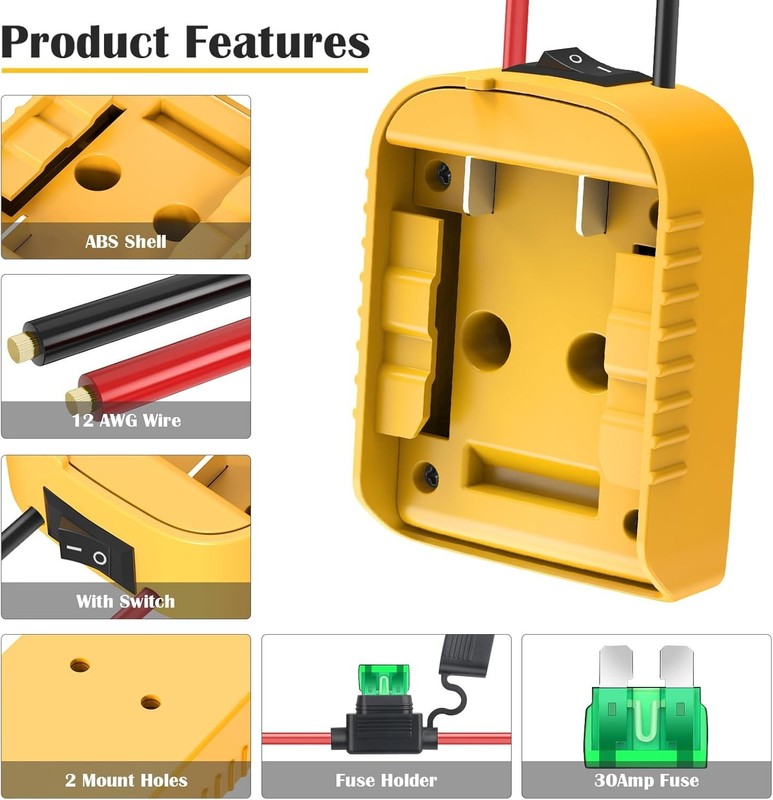 1~4 Packs Power Wheel Adapter Compatible with Dewalt 20V Battery Converter Kit gallery