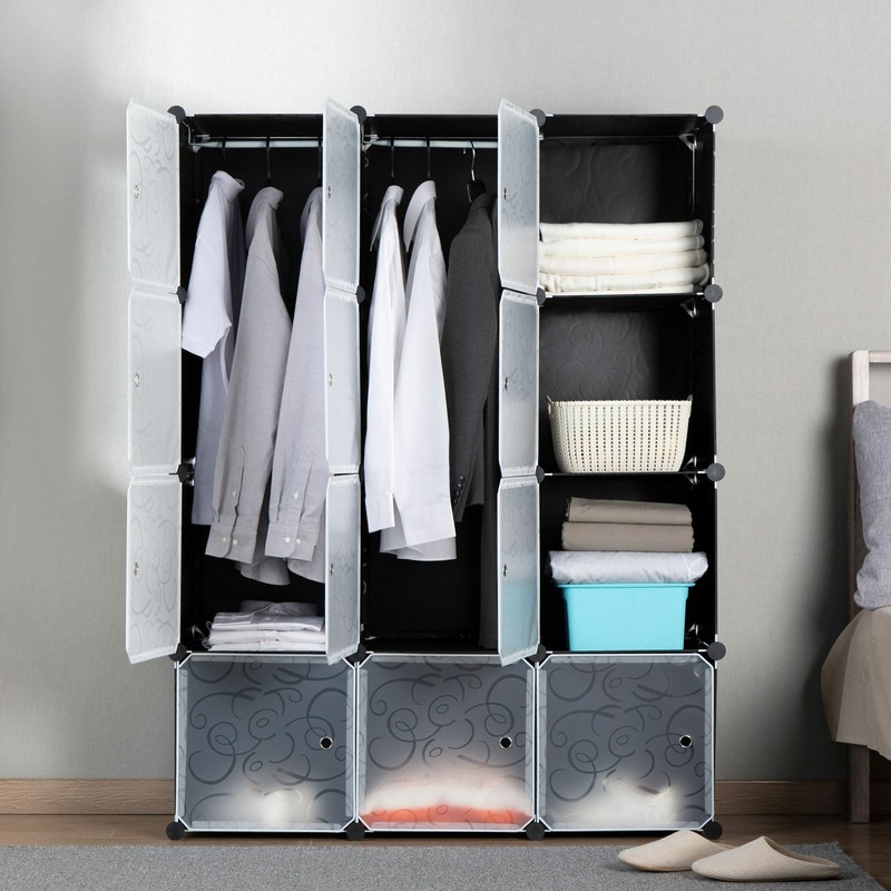 Work-It! Portable Clothes Closet Rack | 12 Cubes Organizer, Refurbished gallery