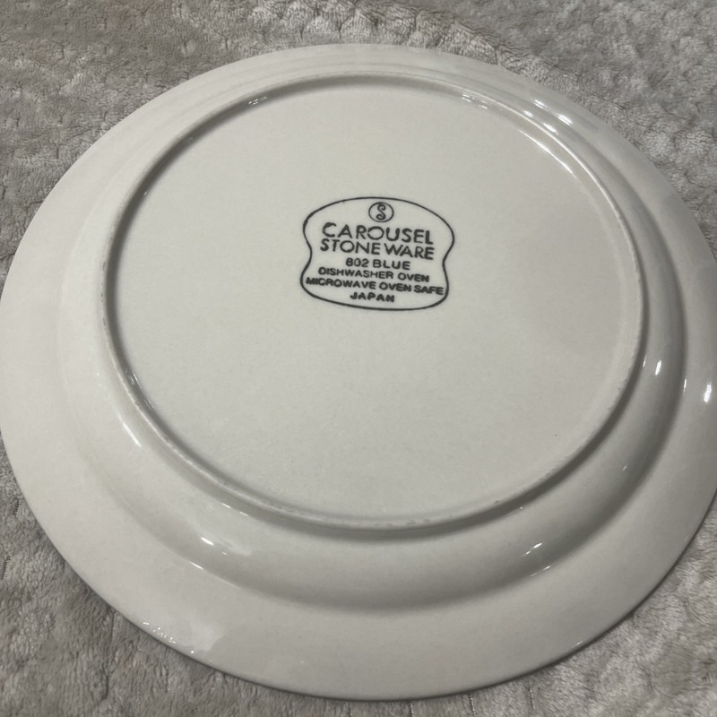 Sango Carousel Stoneware 802 Blue Brown 10 1/2" Dinner Plate Oven safe Japan gallery