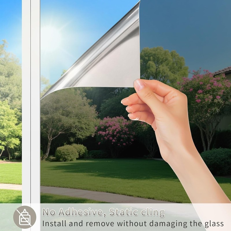 Elegantly Designed Black Silver Window Tint - 85% UV Block, Easy Static Cling gallery