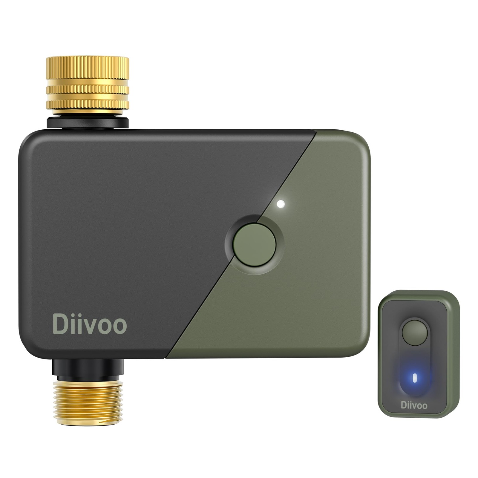 Diivoo Brass WiFi Water Timer, Smart Hose Sprinkler Timer 1 Outlet, Green gallery