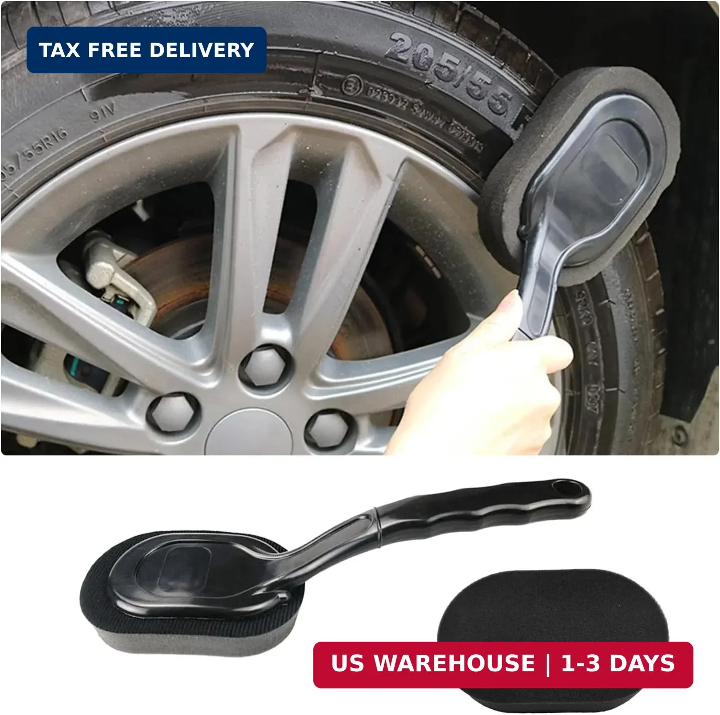 Tire Shine Applicator Brush, High-Density Sponge Tire Dressing Applicator Pad wi gallery