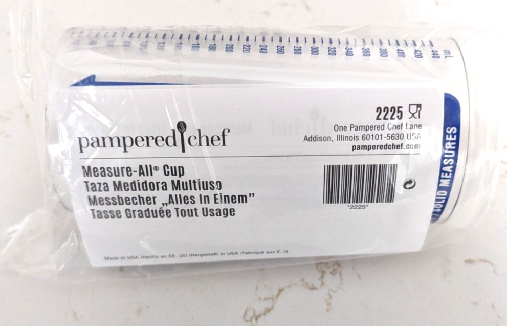 New Pampered Chef Measure All Cup Adjustable Plunger Design, 2 Cup Capacity 2225 gallery