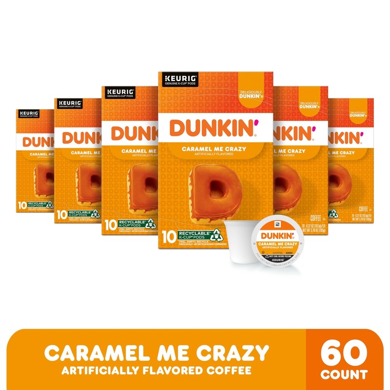 Dunkin' Caramel Me Crazy Flavored Coffee, 60 Keurig 10 Count (Pack of 6) gallery