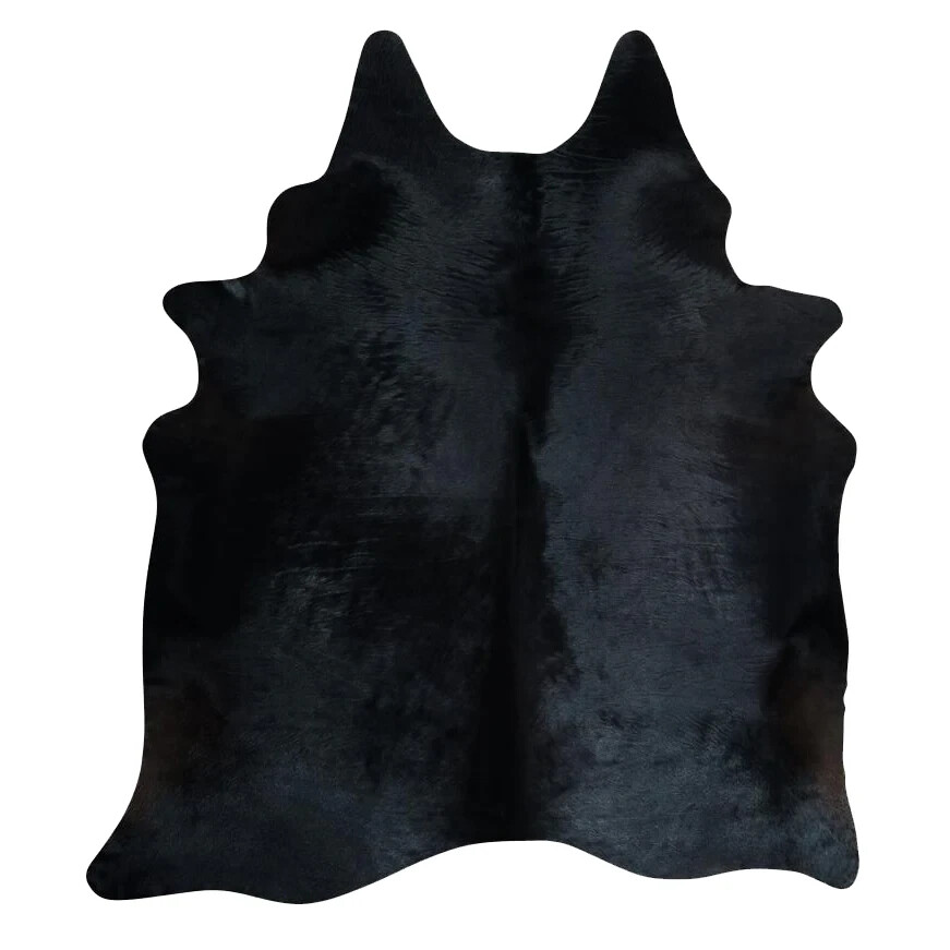 GENUINE BLACK LARGE Cowhide Rug Leather Natural Hair on Cow Hide Carpet Skin gallery
