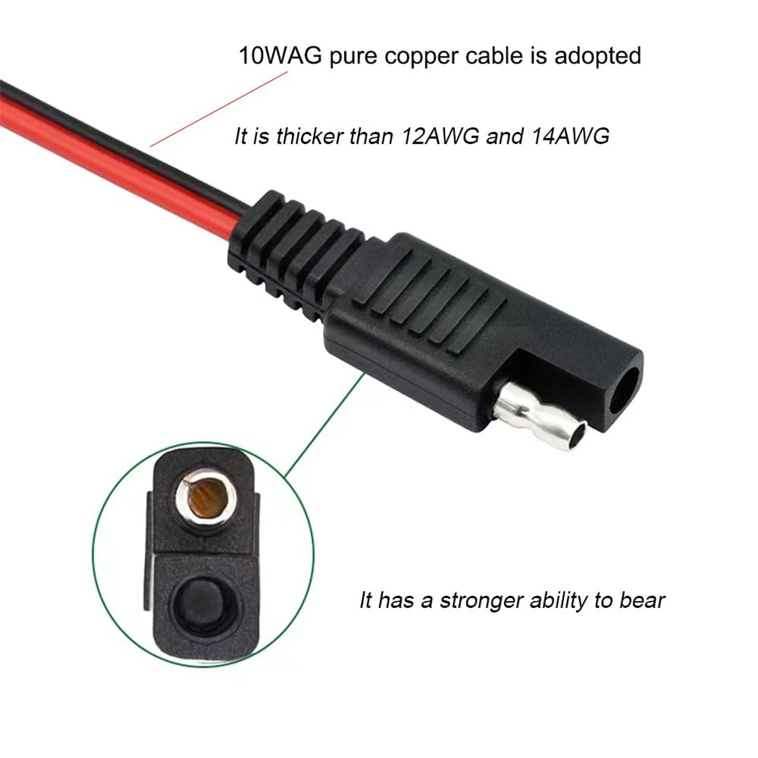 SAE to SAE Quick Disconnect Cable, 10 AWG Solar Panel Extension Connector, 1 ... gallery