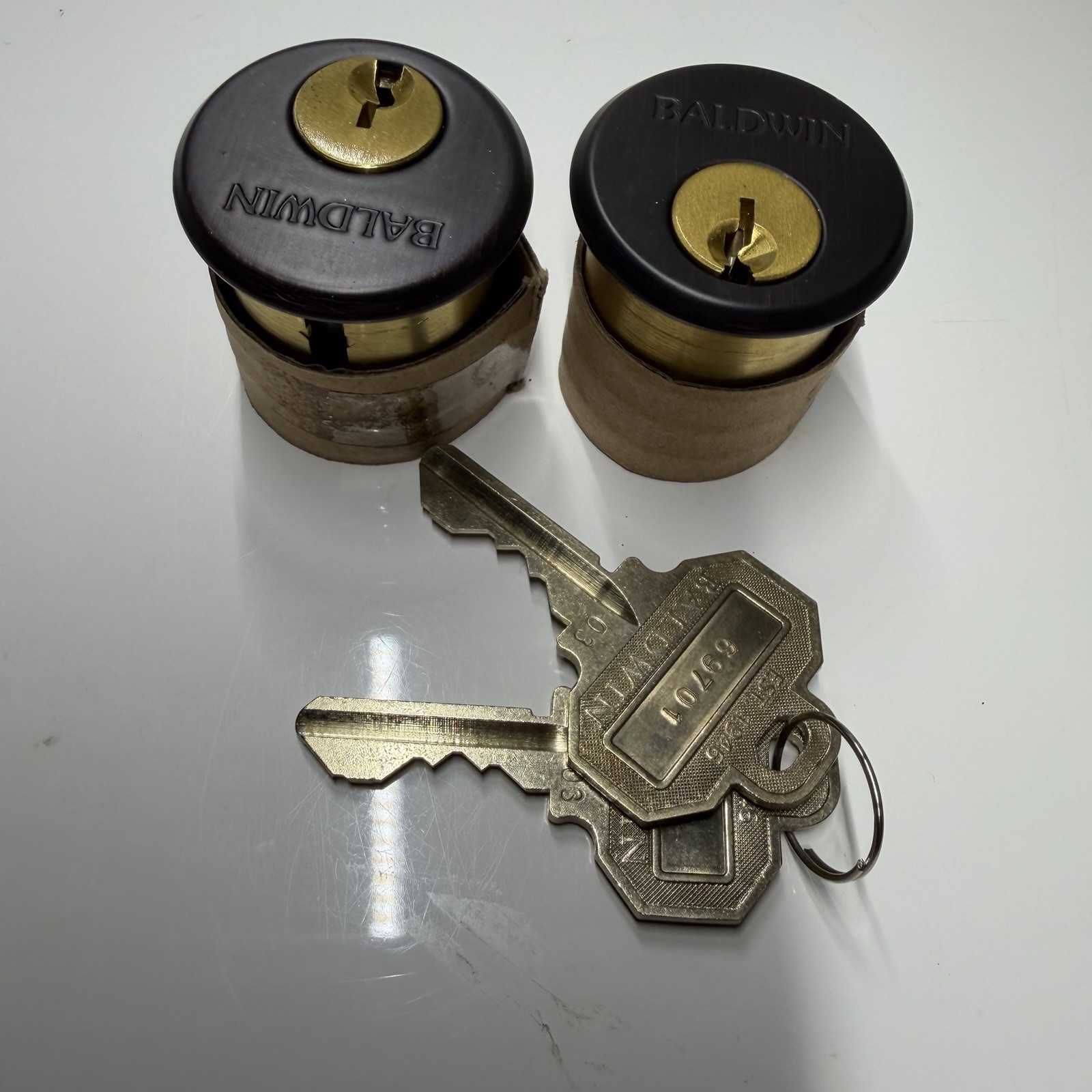 Baldwin 8323.112 Mortise Lock Cylinder Set Brass 1-1/4" New Old Stock gallery