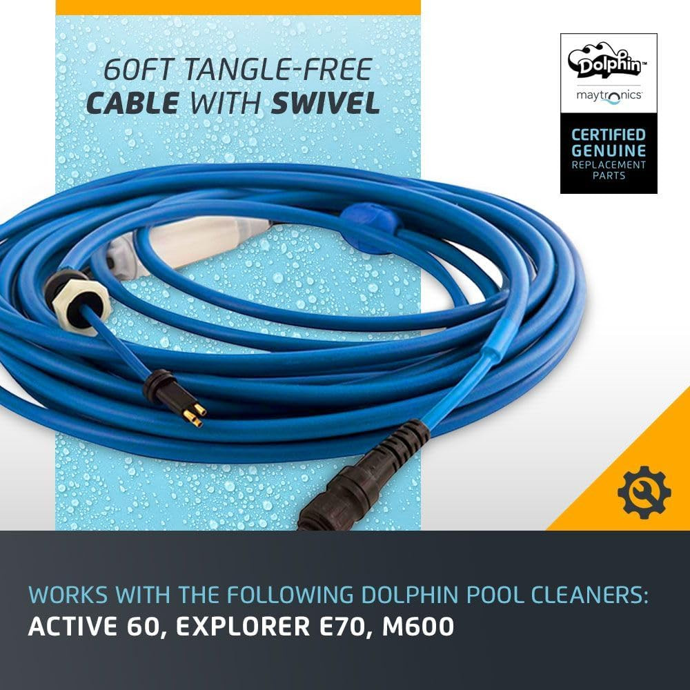 Dolphin Genuine Replacement Part — Durable 60 FT Blue Cable with Swivel for Tang gallery