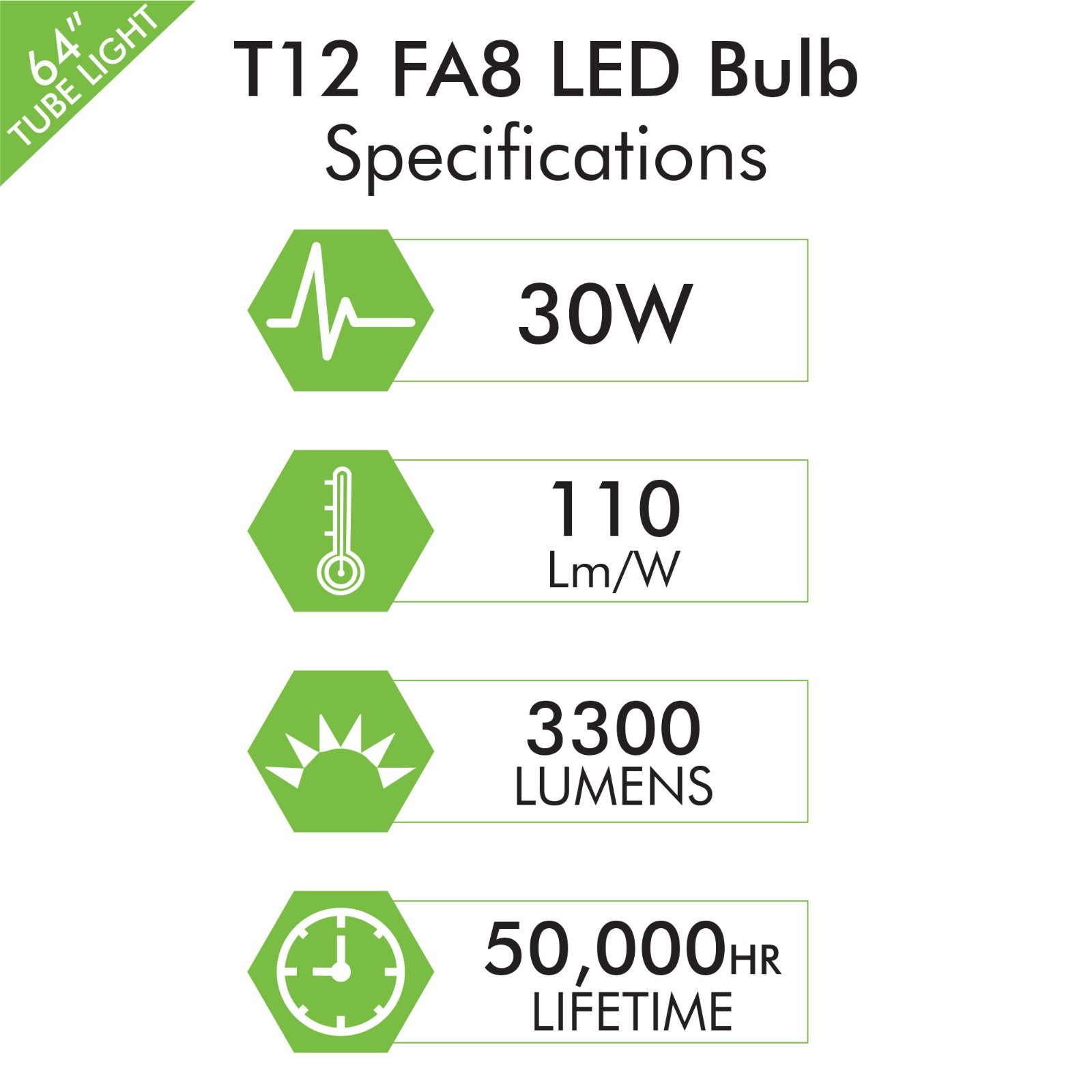 64 in./ 64" T12 Single Pin (FA8) LED Relamp& Replace 52W Fluorescent Bulb F64T12 gallery