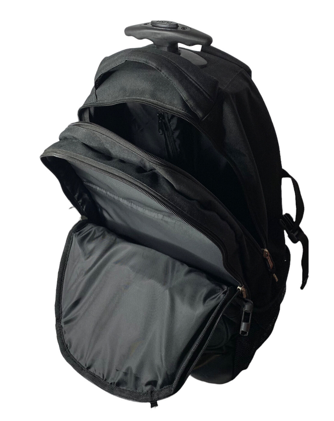Multi Compartment Rolling Carry On Backpack with Extending Grip Handle, Logo 3