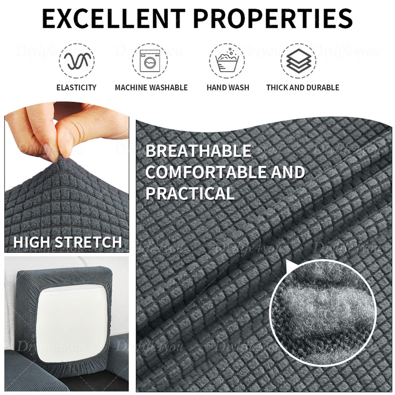 Jacquard Stretch Removable Individual Sofa Cushion Covers Couch Seat Slipcover gallery