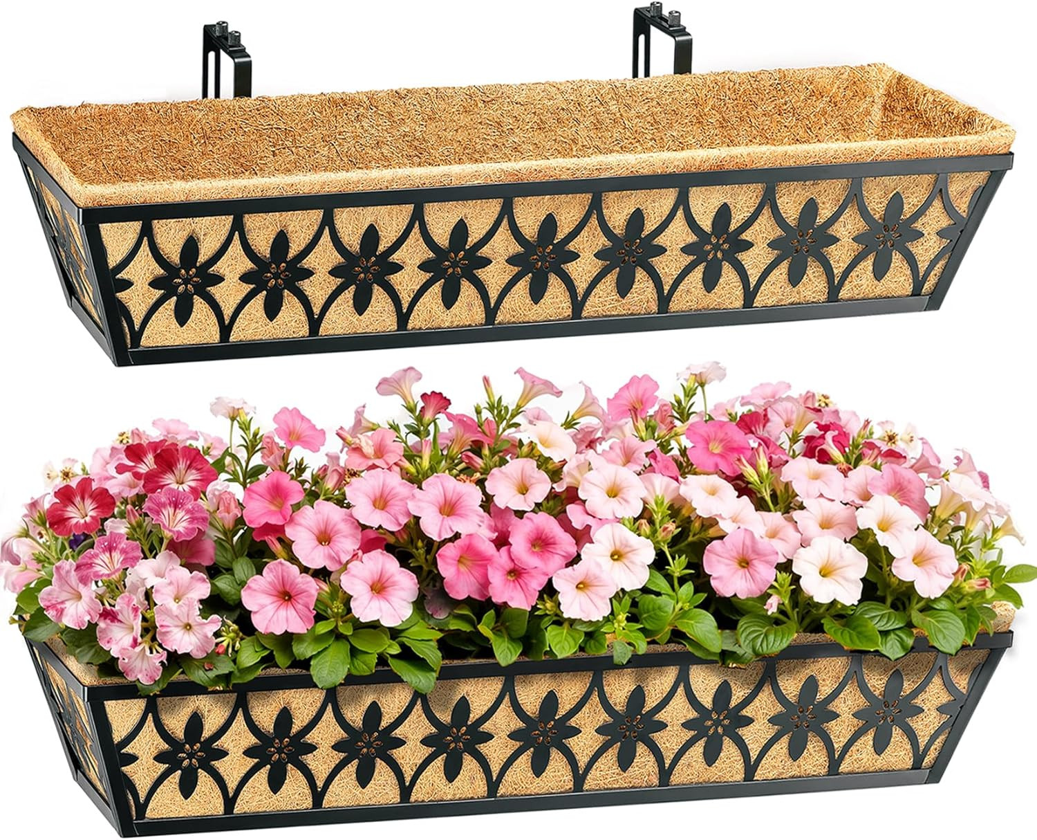 30 Inch Window Boxes Planters Railing Planter Box - 2 Pack Deck Railing Planter gallery