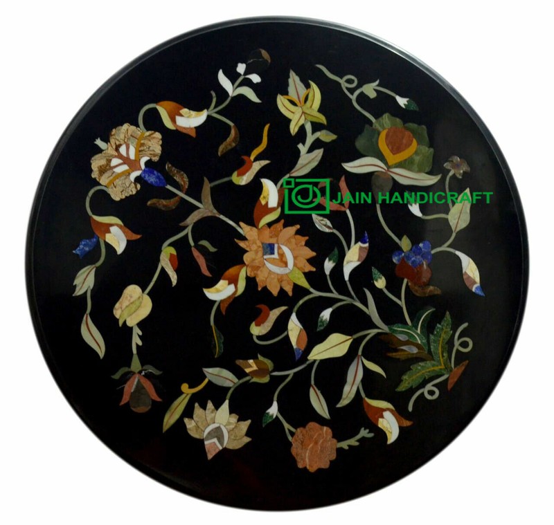 18'' Marble Table Top Center Coffee Home Decor Inlay pietra dura antique b83 gallery