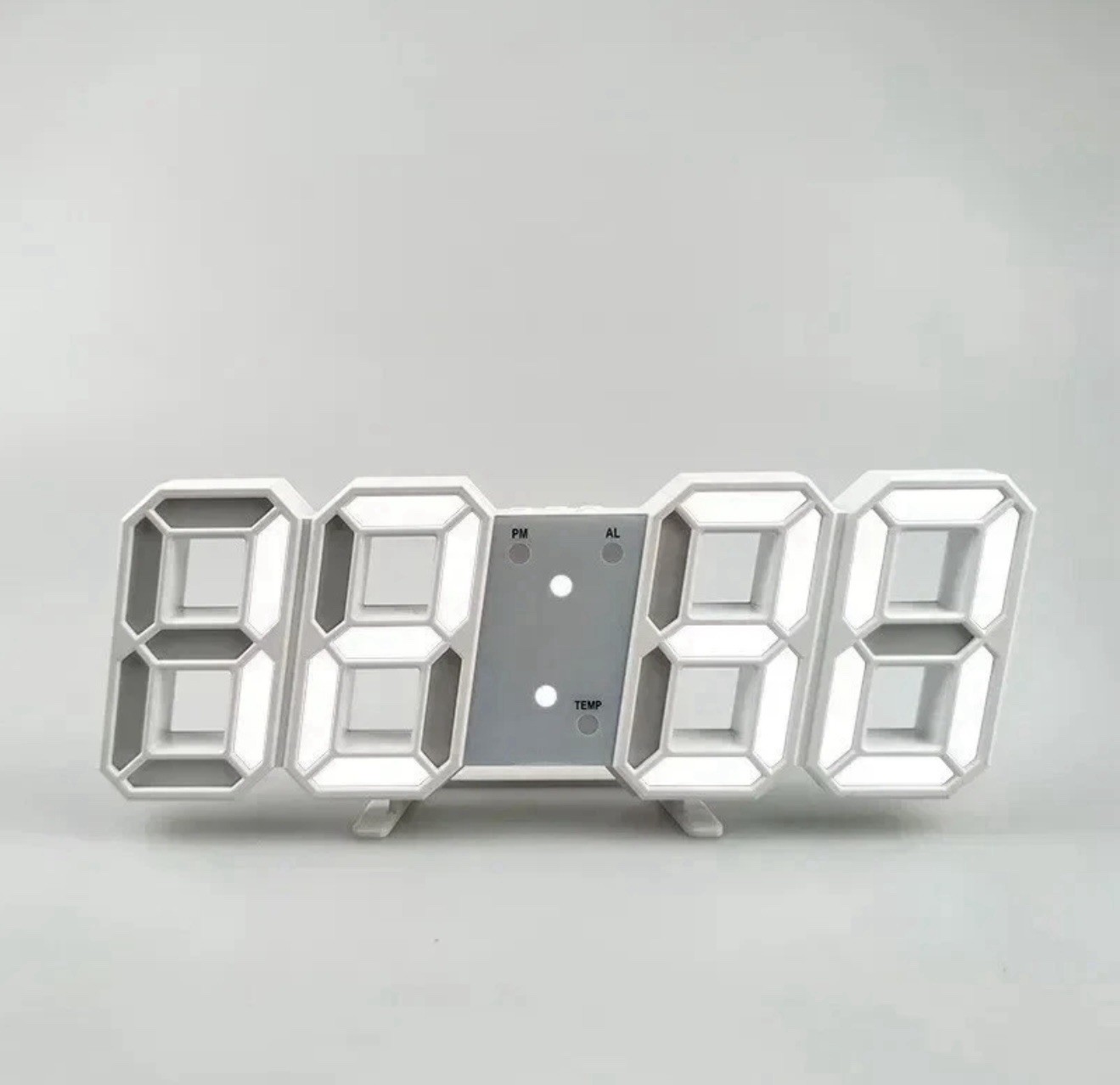 Digital 3D LED Big Wall Desk Alarm Clock Snooze 12/24 Hours Auto Brightness USB gallery