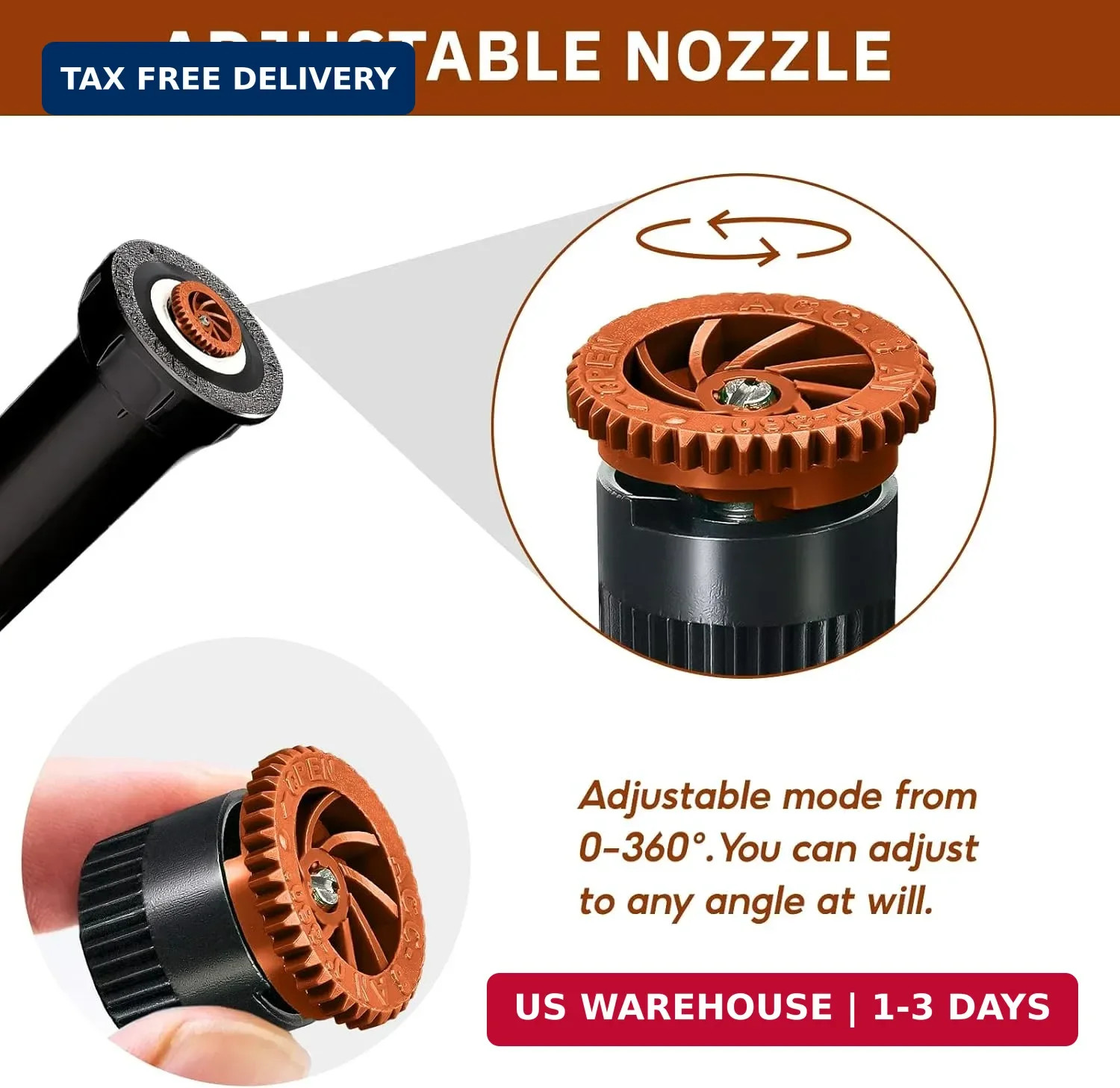 10 Pieces Variable Arc Nozzle, Replacement Pop-up Sprinkler Heads Compatible wit gallery