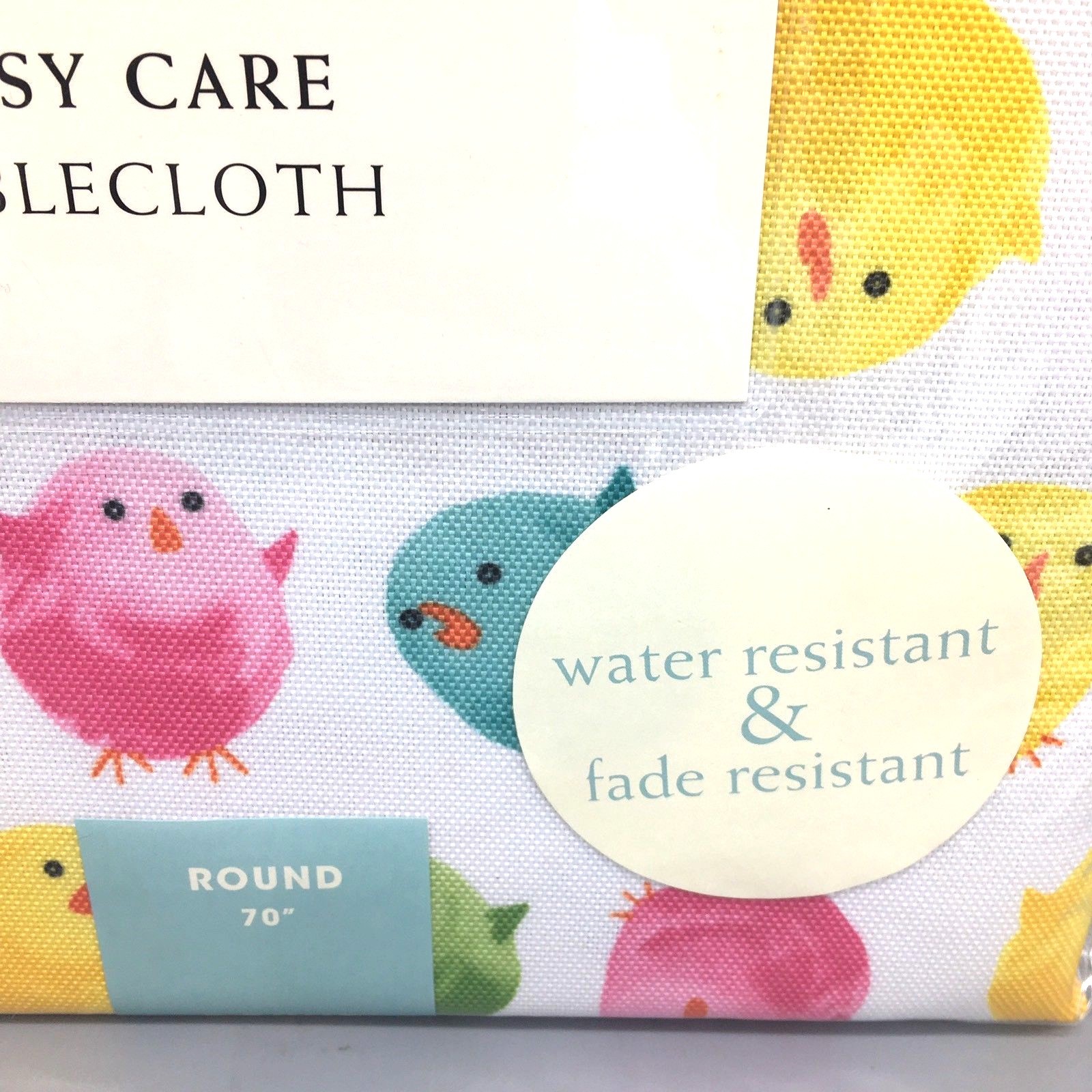 5pc Cynthia Rowley Easter Chick 70" R Tablecloth 4 Napkin Set Watercolor Spring gallery