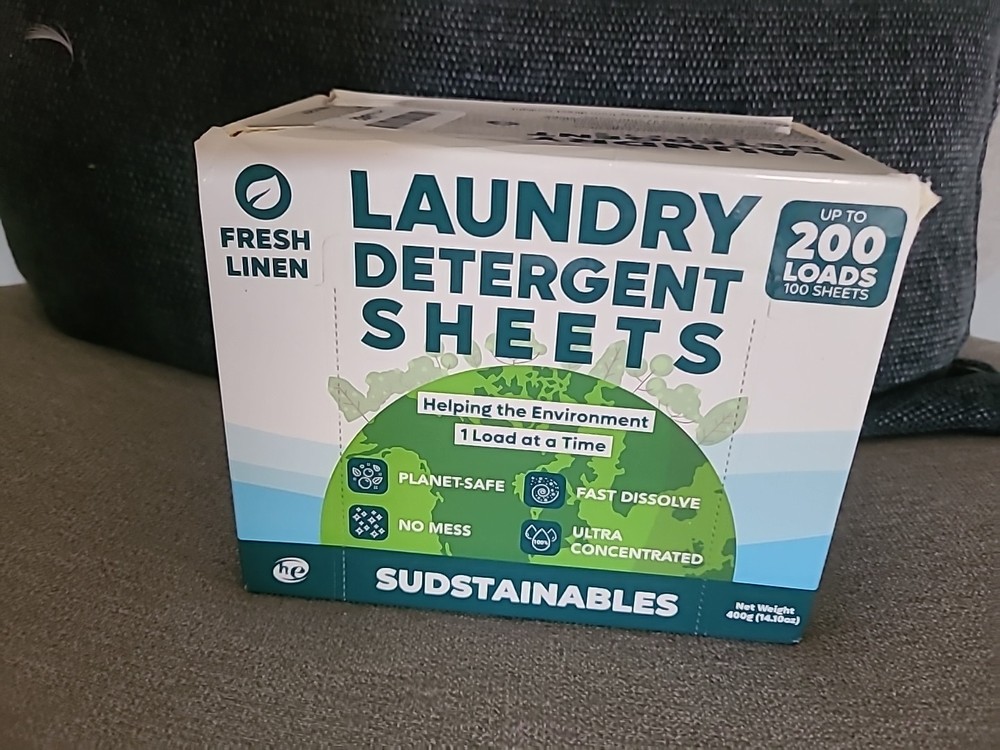 Eco Friendly Laundry Detergent Sheets 100 sheets 200 loads - Plant based Free...