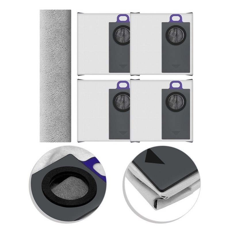 Microfiber Mop Cloth Kit for NARWAL Flow 2 Robot Vacuum and Mop - Grey 1/5 pcs gallery