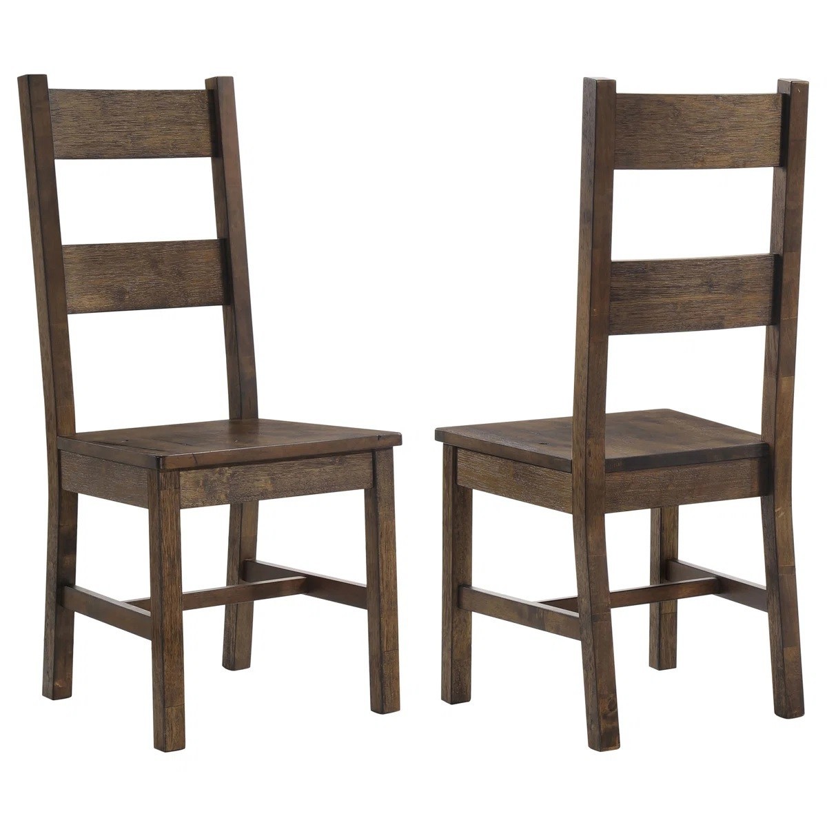 7 Pc Dining Set Table and/or 6 Tall Ladderback Solid Chairs Brown Rustic 300 lb gallery
