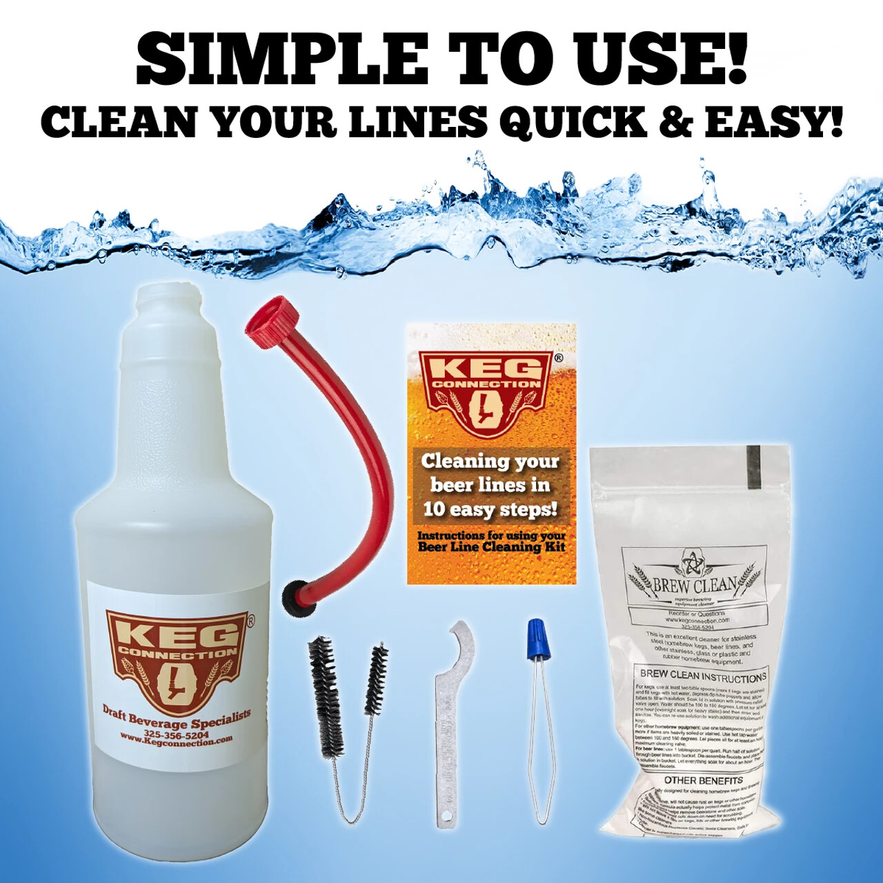 Kegerator Beer Line Cleaning Kit by Kegconnection featuring Brew Clean, Easy! gallery