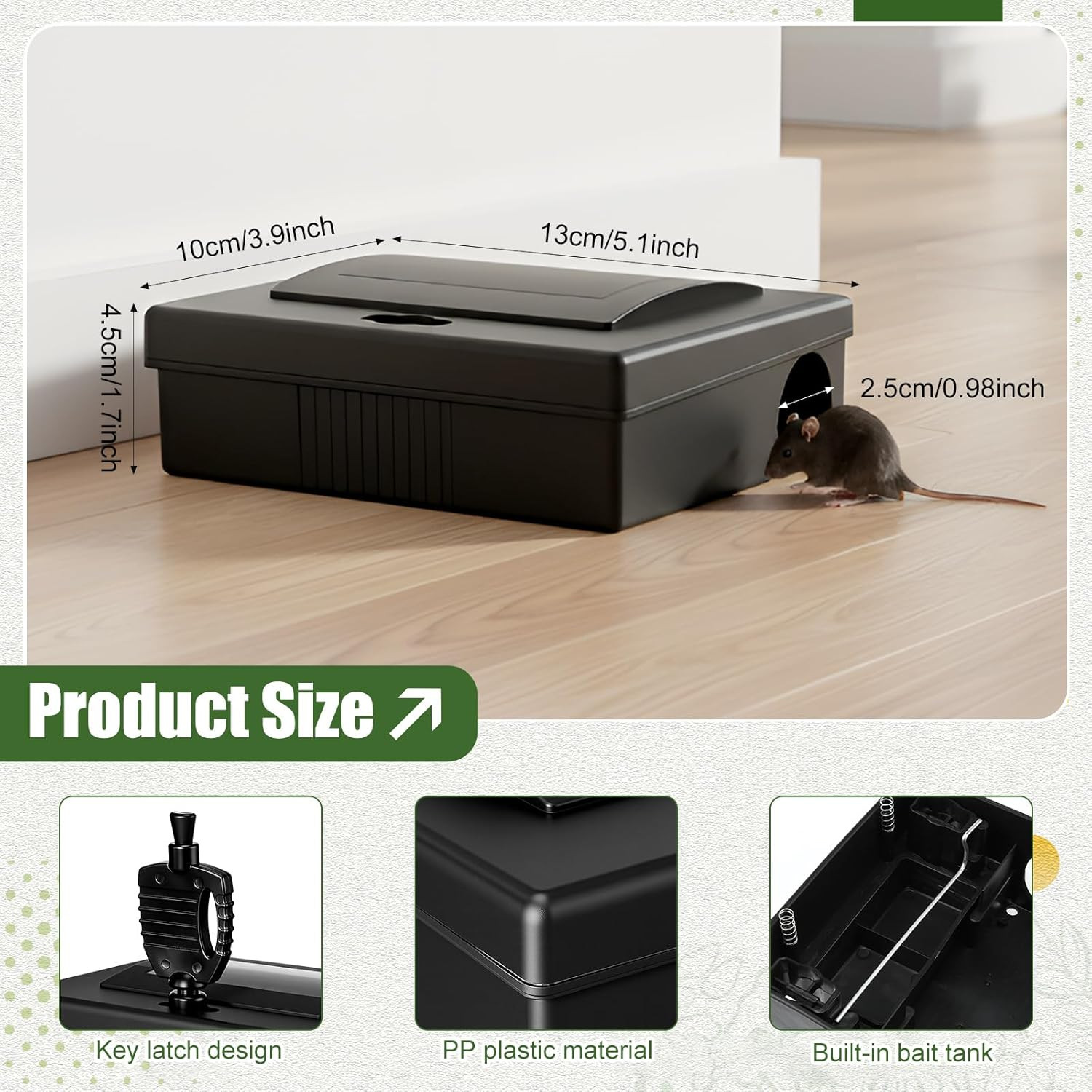12 Pcs Mouse Station with Key Reusable Rats Bait Stations Mice Stations Rodent T gallery