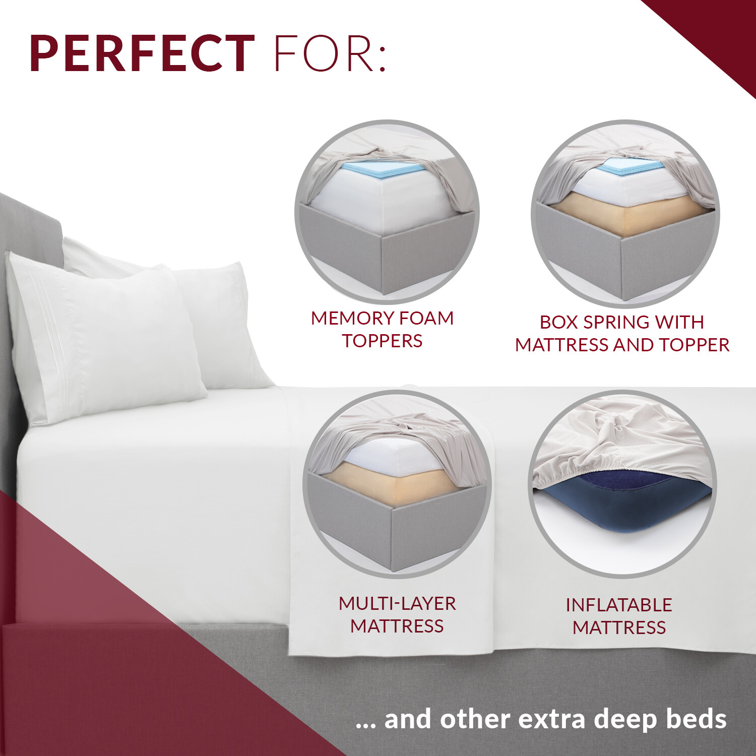 Mellanni Fitted Sheet Microfiber Extra Deep Pocket Up To 21" Deep Mattress gallery