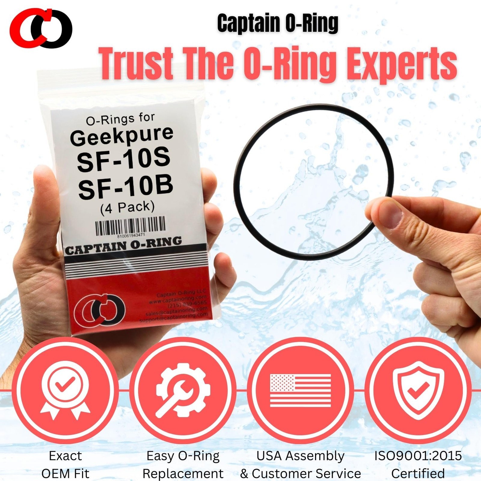 Replacement O-Rings ONLY for Geekpure SF-10S / SF-10B Filter Housings (4 Pack) gallery