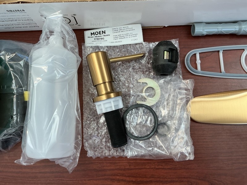 BRAND NEW Moen 87807BG Edwyn Spring Pulldown Kitchen Faucet Brushed Gold B188 gallery