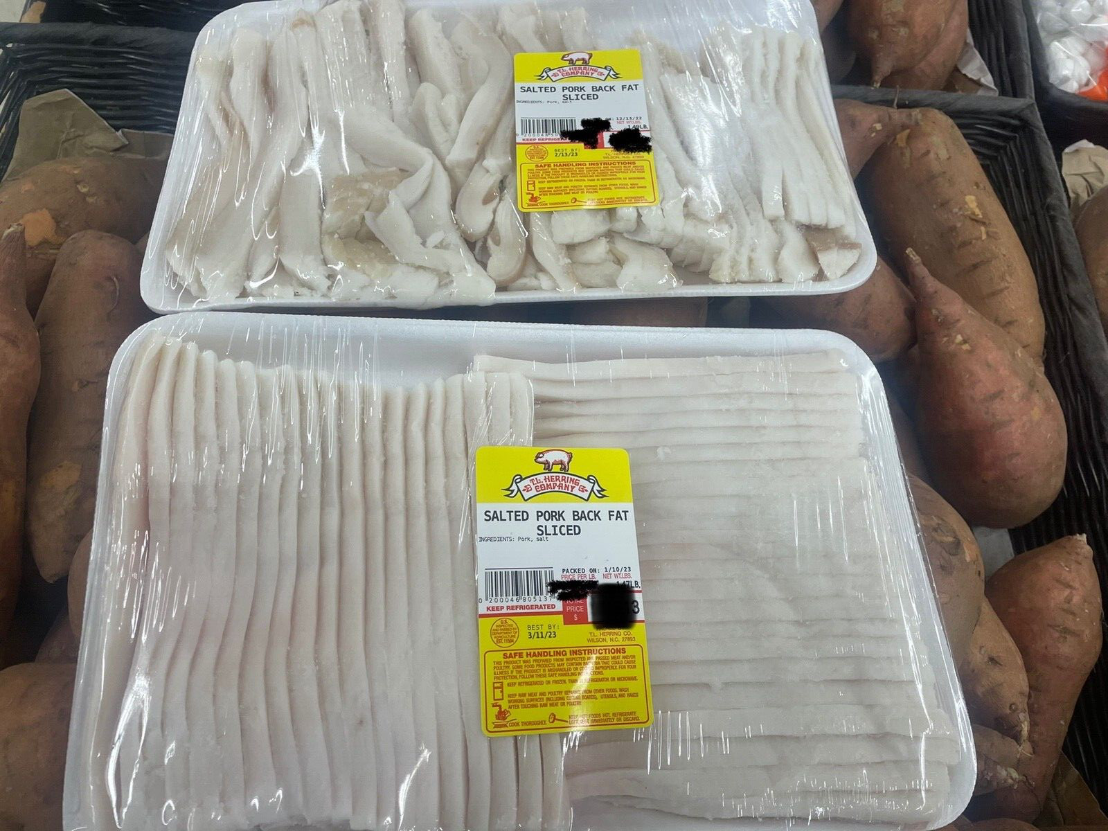 Salted Pork SLICED Fatback, 3 POUNDS Country Food , Soul Food, READ DESCRIPTION gallery
