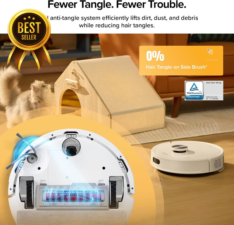 Q7 M5+ Robot Vacuum Mop Self-Empty 10000Pa LiDAR Pet Hair Smart Cleaner White gallery