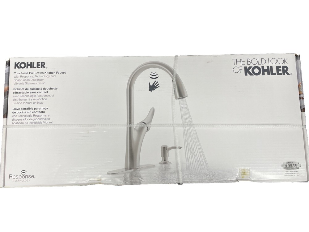 Kohler R32323-SD-VS Touchless Pull-Down Kitchen Faucet with Soap Dispenser -...
