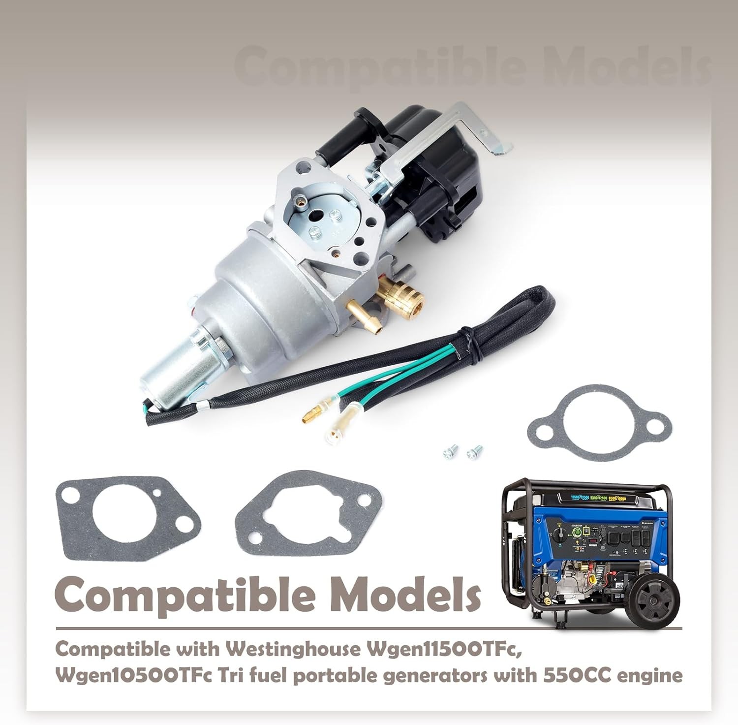 Carburetor Compatible with Westinghouse Wgen11500TFc Wgen10500TFc Tri Fuel gallery