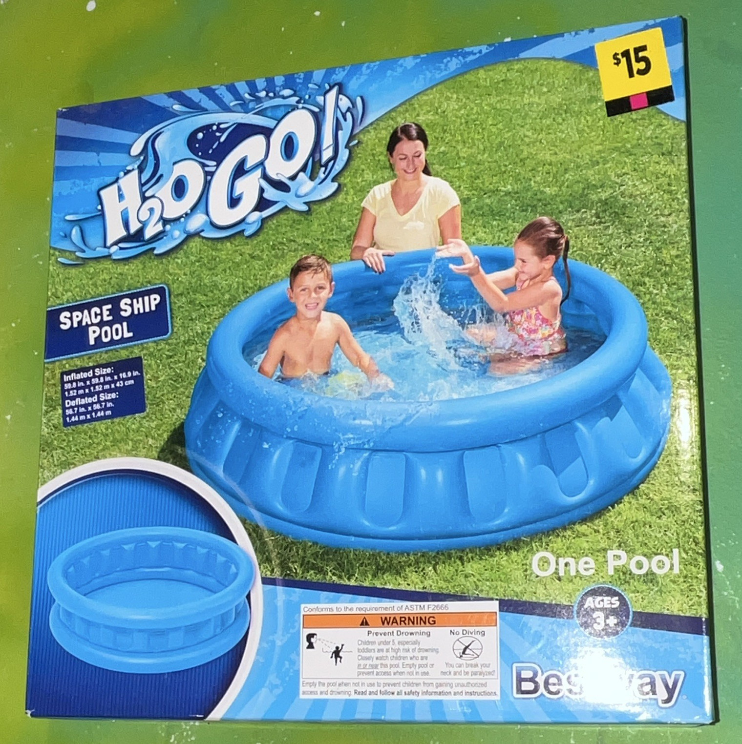 Bestway H2OGO! Space Ship Inflatable Pool 59.8" Round Blue 135 gal 3-Chamber gallery